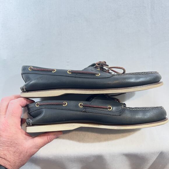 Timberland Loafers Men 13 Navy Blue 2 Eye Classic Boat Shoes #74036 Earthkeepers - Picture 4 of 9